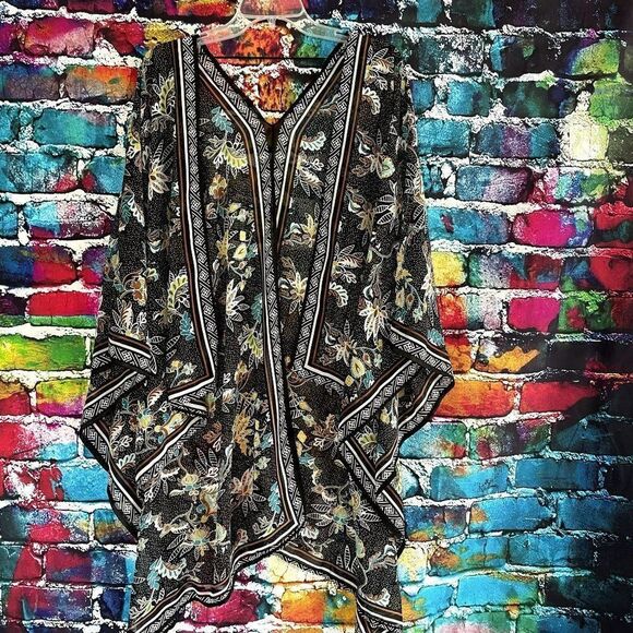 Cato Floral Print Lightweight Open front Cardigan Kimono Wrap One Size - Picture 1 of 5